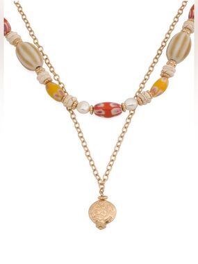 Patricia Nash Two Strand Modular Bead & Chain Necklace